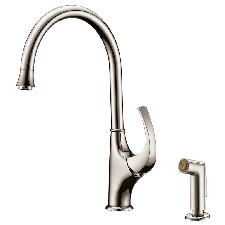 Dawn® Single-lever kitchen faucet with side-spray, Brushed Nickel