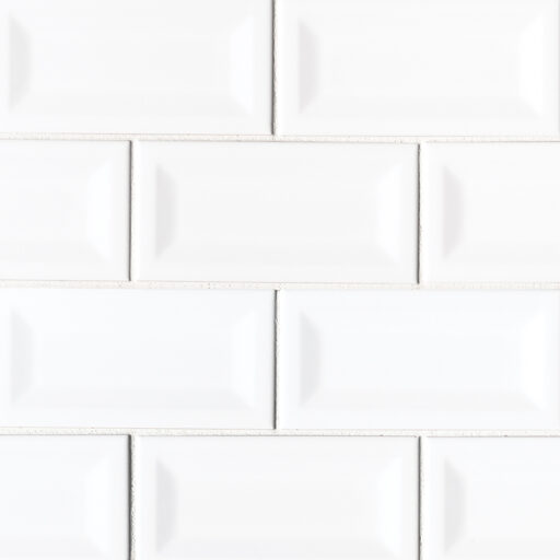 White Glossy 3X6 Inverted Beveled