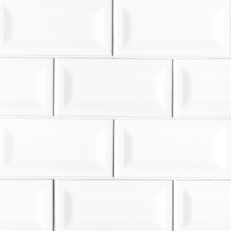 White Glossy 3X6 Inverted Beveled