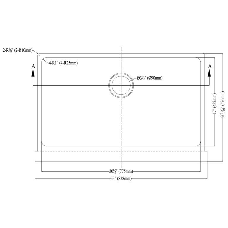 Dawn® Undermount Single Bowl with Straight Apron Front Sink