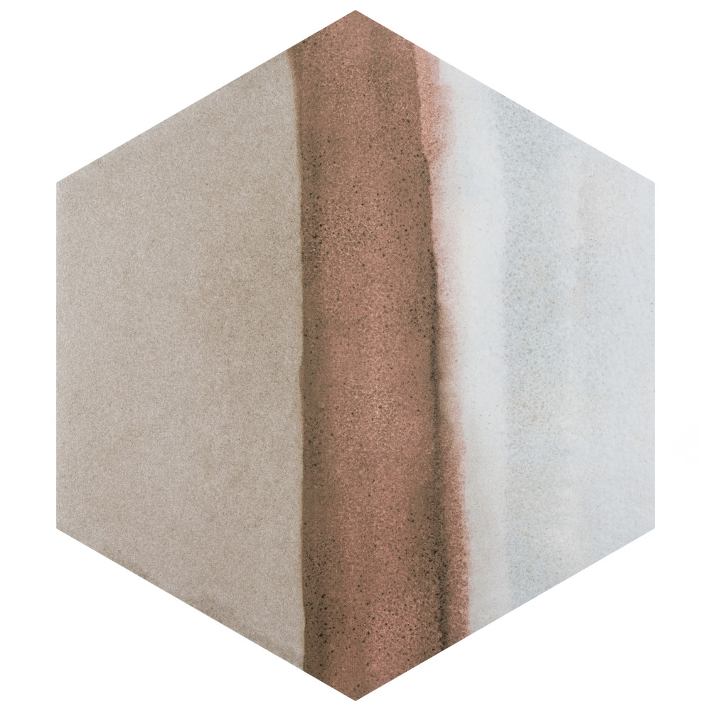 Matter Hex Canvas Taupe Red 7-7/8 in. x 9 in. Porcelain Floor and Wall Tile